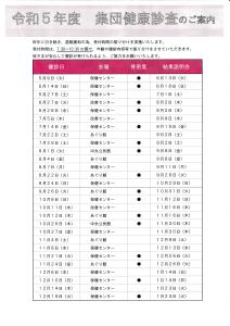 令和5年度　集団健康診査