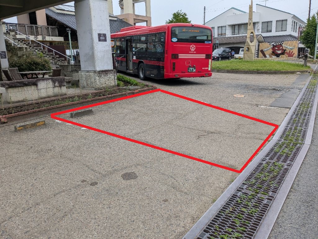 益子駅前舗装修繕工事 臨時タクシー乗り降り場